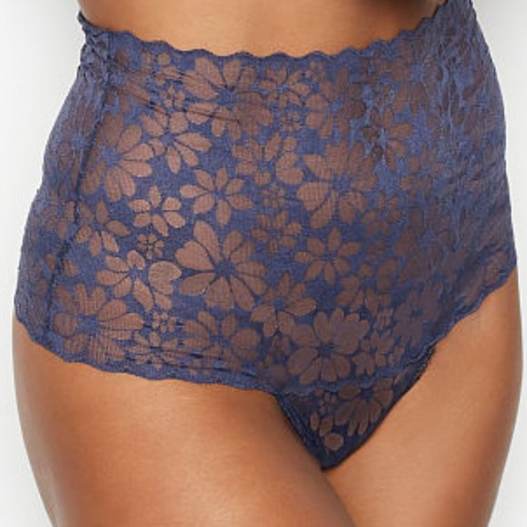NWT VS XS or S Thong High-Waist No-Show Blue Mesh - Picture 6 of 15